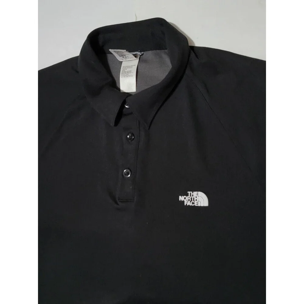 (#2) THE NORTH FACE MENS XL BLACK GREY POLO T SHIRT